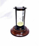 timer Brass Hourglass Sand Timer Brass Wood Base 10 Minutes FREE SHIPPING - £59.16 GBP
