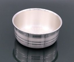 Plain design handmade 999 solid silver bowl, silver vessels, silver uten... - $152.45