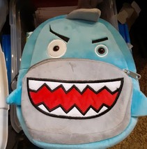 Shark Backpack Preschool Daycare Bag W/ Adjustable Straps &amp; Front Zip Pocket NEW - £10.19 GBP