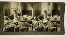 WWI, WOUNDED BELGIANS IN HOSPITAL, ANTWERP, BELGIUM, STEREOVIEWER CARD, ... - £6.16 GBP