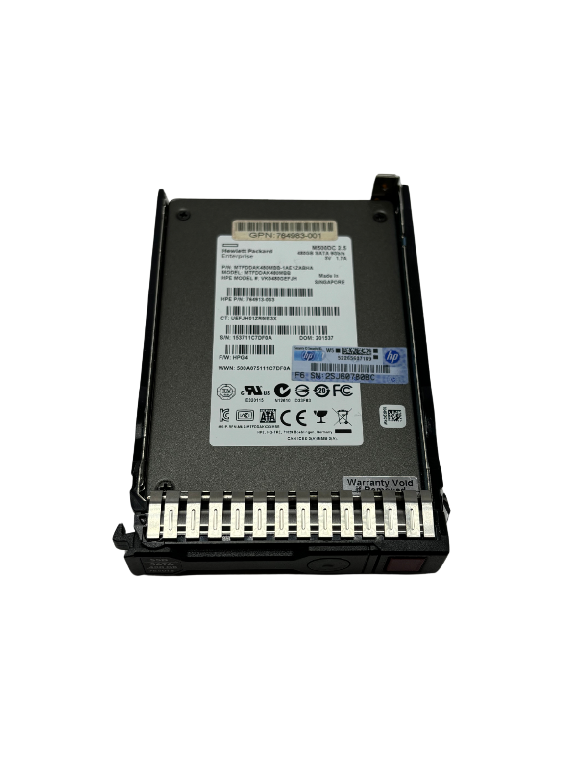 HPe 765015-001 480GB 6G SATA VE 2.5&quot; SC SSD 764983-001 764913-003 764927... - $59.34