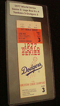 1977 World Series Game 3 TICKET STUB~Box N Seat 4-Clean front &amp; back-No writing - £52.68 GBP