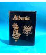 NEW ALBANIA EAGLE MAP WOOD TABLE DESK PLATE-HANDMADE-COLECTIBLE SOUVENIR... - $34.65