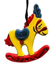 Rocking Horse Christmas Tree Ornament Vintage Hand Painted Carnival 4 Inch - £11.92 GBP