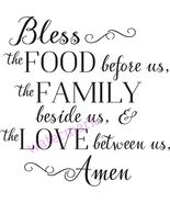 &quot;BLESS THE FOOD BEFORE US, THE FAMILY BESIDE US AND THE..&quot; QUOTE PUBLICI... - $9.67