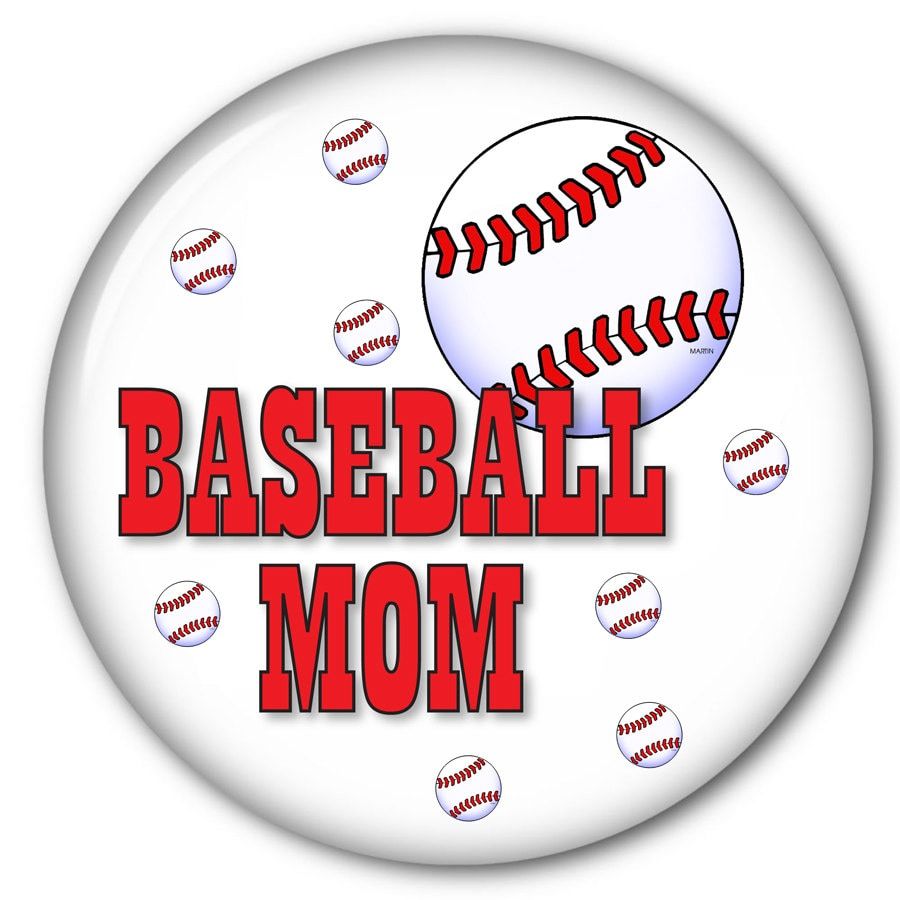 BASEBALL MOM 3&quot; Pin Back Button for diy Halloween Costume Prop - $7.99