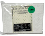 Belgium Dot King Size Flat Sheet Cotton White NEW - $18.99