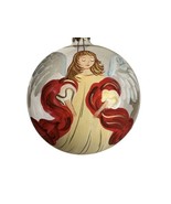 pier 1 One Imports Christmas ornaments handpainted red winged angel - £15.63 GBP