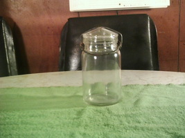 Vintage Hazel Atlas Pint Mason/Canning Jar Clear Glass w/Glass Lid &amp; Wir... - £11.99 GBP