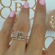 2.1CT Lab Created VVS1 Diamond Bridal Set Engagement Ring 14K Rose Gold Finish - £112.10 GBP