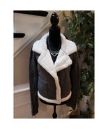 Thread &amp; Supply Sherpa Lined Jacket Women’s Small Gray Faux Fur Cozy Warm - $62.33 CAD