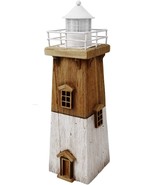 Rustic Wooden LED Lighthouse Statue Decor Nautical Ocean Sea Beach Theme... - £30.80 GBP