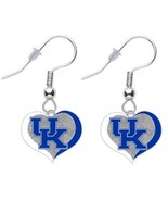 University of Kentucky Swirl Heart Earrings Pierced - $372.76 MXN