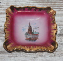 Cute Gift Vintage Ashtray Frankfurt Dom Made in Germany Pink and Gold TD... - £22.50 GBP