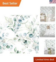 Elegant Peel and Stick Wallpaper - Boho Green Eucalyptus Mural, 17.3in x... - $48.00
