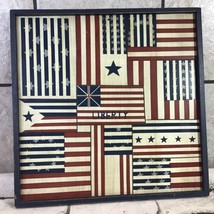 Liberty Patriotic Stars And Stripes Wood Red White And Blue Decorative Wall Art  - £20.17 GBP