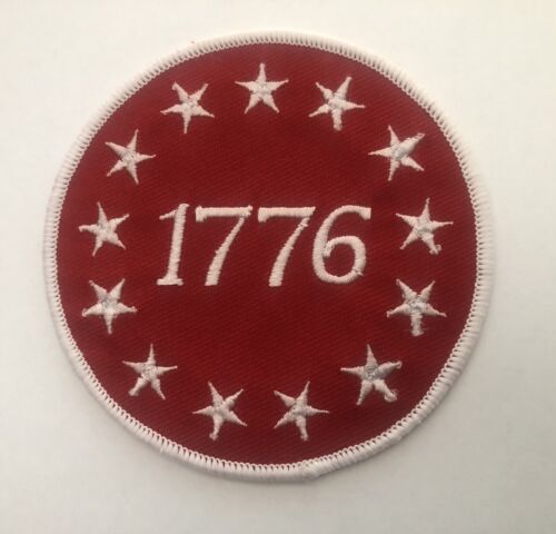EMBROIDERED 13 STAR 1776 SEW/IRON PATCH PATRIOTIC FLAG MILITARY USA RED ... - $8.00