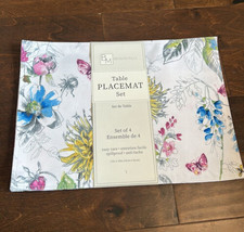 Benson Mills Set of 4 Placemats Floral Butterflies New Foxglove - £23.71 GBP