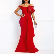 Elegant Dress Women For Wedding Party Red Strapless Backless Sheath High Waist   - £102.68 GBP