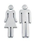 Bluemoona 1 Pair - Restroom Sign Bathroom Sign Modern Acrylic Adhesive B... - £6.43 GBP