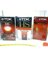 Lot of 5 Sealed TDK Blank VHS Tapes 2-8 hour tapes + 3-6 hour HS tapes - $24.31 CAD