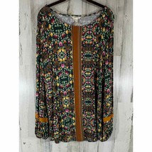 Matilda Jane Womens Shirt Blouse Multicolored Floral Peasant Sleeve Size Large - £13.62 GBP
