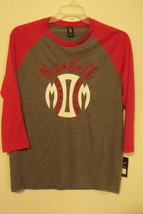 Womens NWT District Made Gray Red Baseball MOM Baseball T Shirt Size M L - $16.95