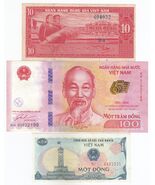 Vietnam, South Vietnam, Set of 3, Different Issue Banknote Collection - $25.34