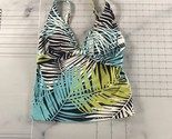 Tommy Bahama Tankini Swimsuit Top Womens Small White Navy Blue Green Pal... - $24.74