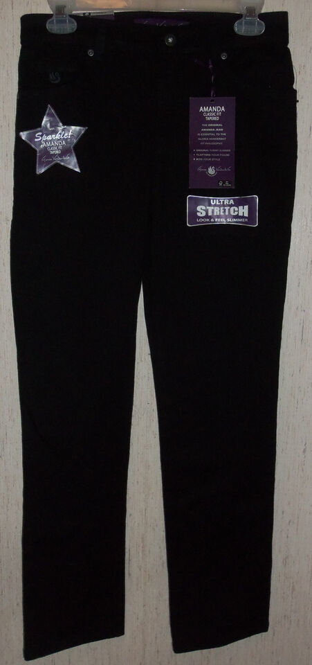 NWT WOMENS Gloria Vanderbilt  &quot;Amanda&quot; CLASSIC FIT TAPERED BLACK JEANS  ... - $28.01