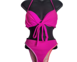 Victorias Secret Wrap Tie Front Hot Pink Bikini Top 34C Bottom Large - £25.06 GBP