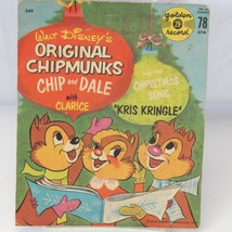 Walt Disney 78 RPM Original Chipmunks Chip &amp; Dale &amp; Clarice Record Chris... - £15.40 GBP
