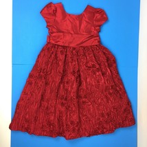 American Doll Red Formal Dress Girl SIZE 5 Event Shiny Rose Textured Christmas - £16.75 GBP