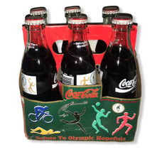 1996 Refreshing the Olympic Spirit Games 6 Pack 8oz Coca Cola Classic Bo... - £20.24 GBP
