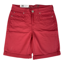 SEVEN7 / Sunset Bermuda Shorts / Midrise Roll Cuff / Holly Berry Coral /... - $14.84