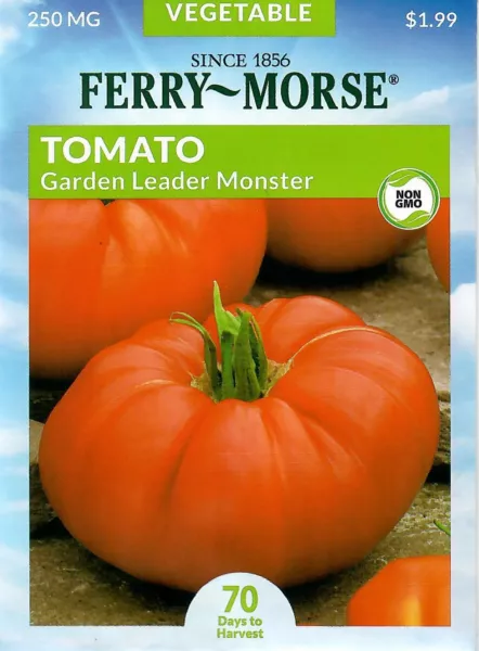Tomato Leader Monster Vegetable Seeds Non-Gmo - Ferry Morse 12/24 Fresh Garden - $7.50
