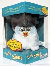 Vintage 1999 Tiger Electronics FURBY Babies #70-940 Baby Blue White Green Eyes - £42.81 GBP
