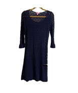 Lilly Pulitzer Shauna Tunic Crochet Shift Dress Swim Cover Up S Navy Blue - $46.04 CAD