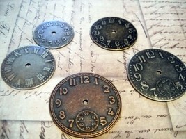 Clock Face Watch Face Pendant Steampunk Supplies Assorted Silver Bronze Copper - £4.05 GBP