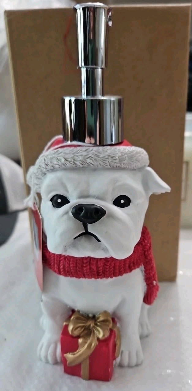 Christmas Dog Ceramic Hand Soap Dispenser - HOLIDAY DECOR - $18.76