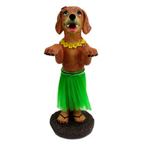 Dashboard Hula Dog Golden Retriever Bobblehead Figurine 15.2cm green herbs - £30.76 GBP