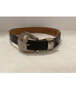 Silver Creek Collection 26&quot; Black Beaded Belt Leather USA Made Western S... - $39.49 CAD