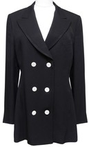 DOLCE &amp; GABBANA Black Blazer Double Breasted Jacket Coat Sz 42 VINTAGE - £224.56 GBP