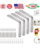 4x4 Inch Corner Brace Bracket Set - Rustproof Steel for DIY Projects - $350.07 MXN