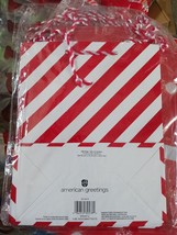 6 pack of Holiday Gift Bags White/Red Stripe Bags (7.5 in. x 4 in. x 9.25 in.) - - $7.92