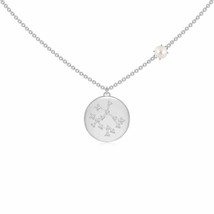 ANGARA 4mm Freshwater Pearl Gemini Constellation Medallion Pendant in Silver - £343.55 GBP+