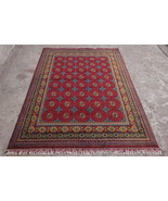 Red Oriental Bokhara Hand Knotted 5x7 Area Rug - $12,526.88 MXN