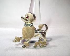 Vintage Gold Tone Fur Poodle Pin Brooch K337 - $48.51