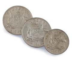 1928-1942 Australien 3 Pence &amp; 6 Pence Silbermünze Menge Von 3 - £41.64 GBP