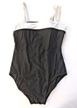 Catalina Sz M (8-10) Swimsuit Shaped Black White Straps Square Neck Bra Shelf - £11.16 GBP